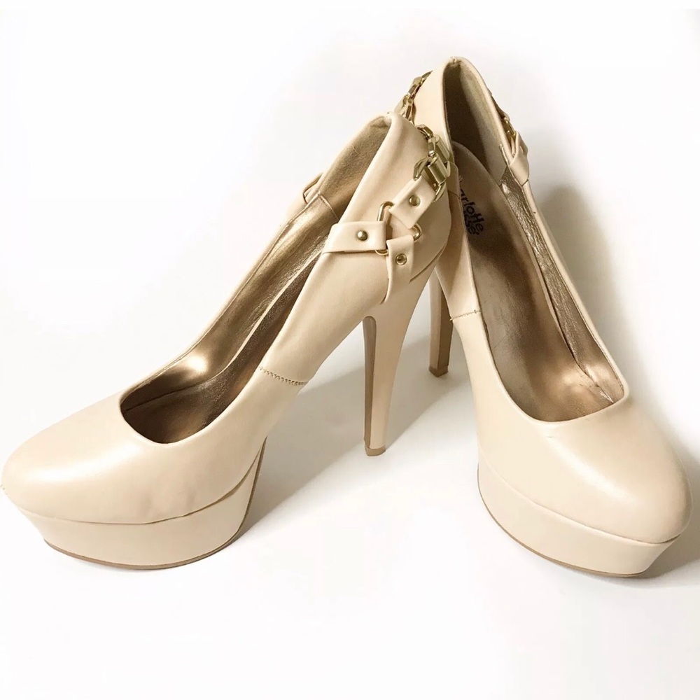 Charlotte Russe Platform Pumps With Gold Chain